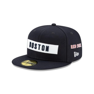 Boston Red Sox Gorra | New Era MLB Boxed Wordmark 59fifty Fitted Cap Mexico - Azules